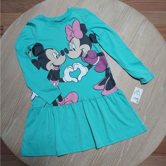 Disney Other - Teal Long Sleeve Dress with Cartoon Characters
